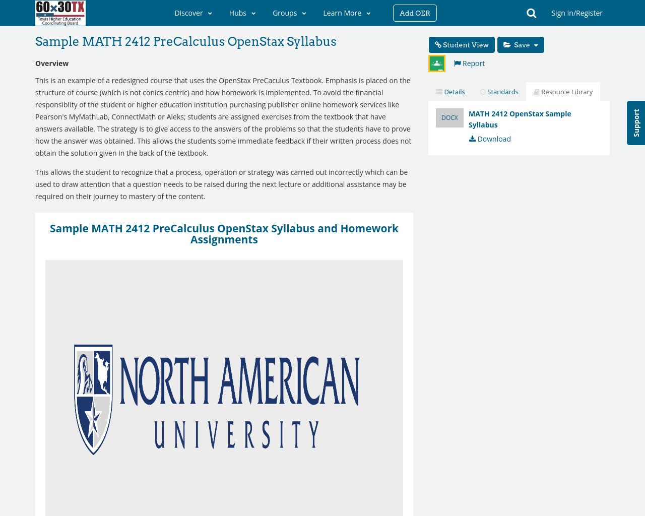 Openstax Precalculus Sample MATH 2412 PreCalculus OpenStax Syllabus | OERTX