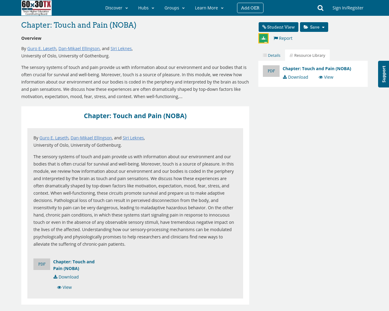 Chapter: Touch and Pain (NOBA) | OERTX