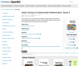 Adult Literacy Fundamentals Mathematics: Book 4