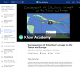 Consequences of Columbus's voyage on the Tainos and Europe