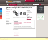 Affective Priming at Short and Extremely Short Exposures, Spring 2003