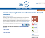 Guidelines for Improving the Effectiveness of Boards of Directors of Nonprofit Organizations