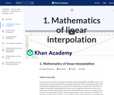 1. Mathematics of linear interpolation