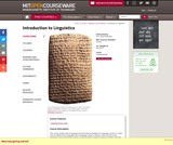 Introduction to Linguistics, Fall 2012