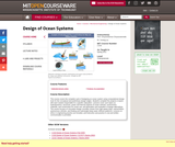Design of Ocean Systems, Spring 2011