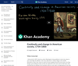 Continuity and change in American society, 1754-1800