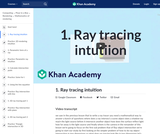 1. Ray tracing intuition