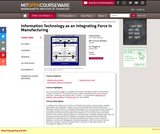 Information Technology as an Integrating Force in Manufacturing, Spring 2003