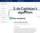 3. De Casteljau's algorithm