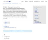 BA 215 - Survey of Accounting