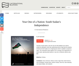 Year One of a Nation: South Sudan’s Independence