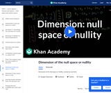Dimension of the null space or nullity