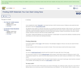 Finding OER Materials You Can Start Using Now