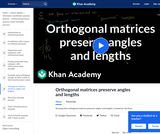 Linear Algebra:  Orthogonal Matrices Preserve Angles and Lengths