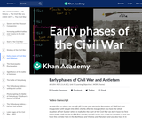 Early phases of Civil War and Antietam