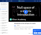 Linear Algebra: Introduction to the Null Space of a Matrix