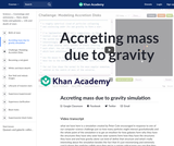 Accreting mass due to gravity simulation