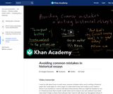 Avoiding common mistakes in historical essays